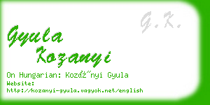 gyula kozanyi business card